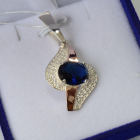 Серебряная подвеска с золотими вставками