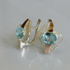 Сережки срібні з золотими накладками