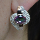 Сережки срібні з золотими накладками