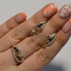 Гарнитур из серебра с золотом