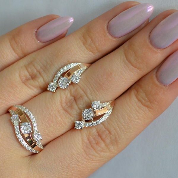 Гарнитур из серебра с золотом