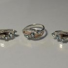 Гарнитур из серебра с золотом