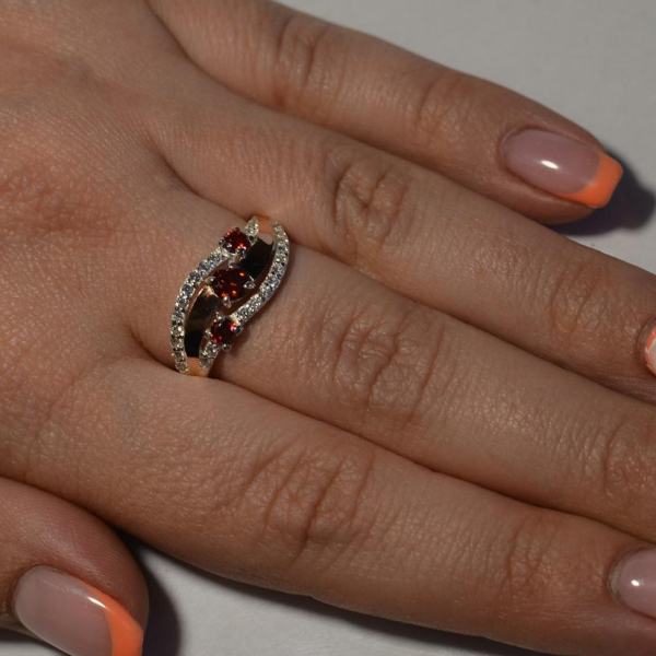 Каблучка зі срібла з золотом