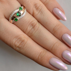 Каблучка зі срібла з золотом