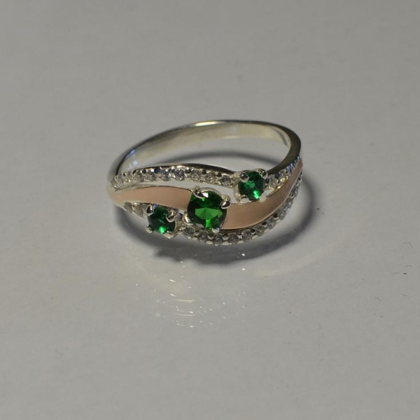 Каблучка зі срібла з золотом