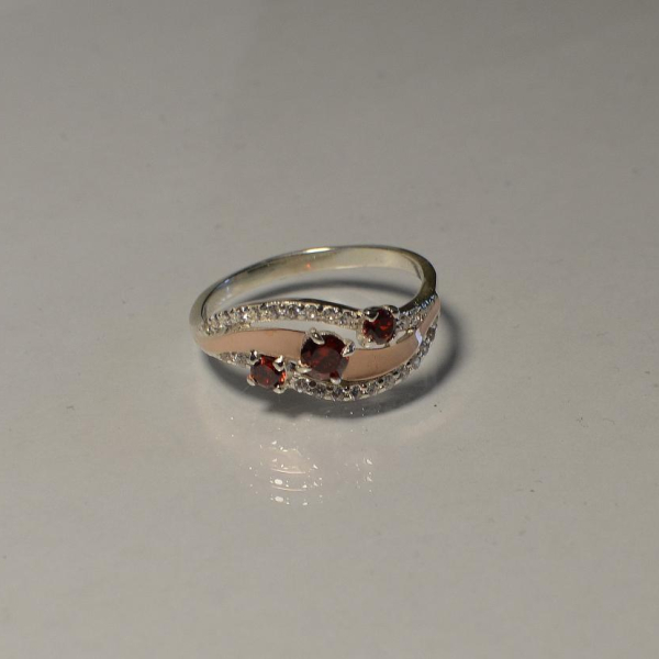 Каблучка зі срібла з золотом