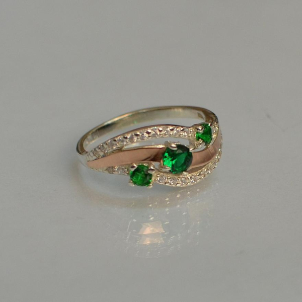 Каблучка зі срібла з золотом