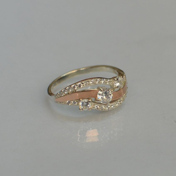 Каблучка зі срібла з золотом