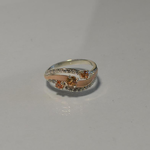 Каблучка зі срібла з золотом