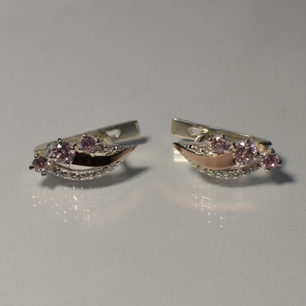 Серьги из серебра с золотом