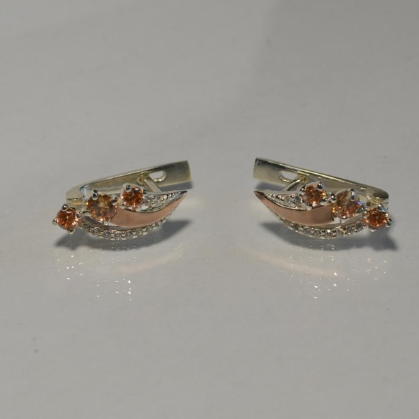 Серьги из серебра с золотом