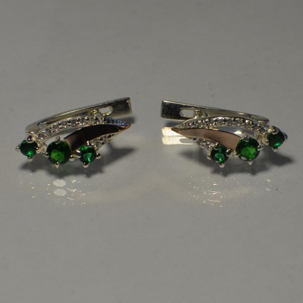 Серьги из серебра с золотом