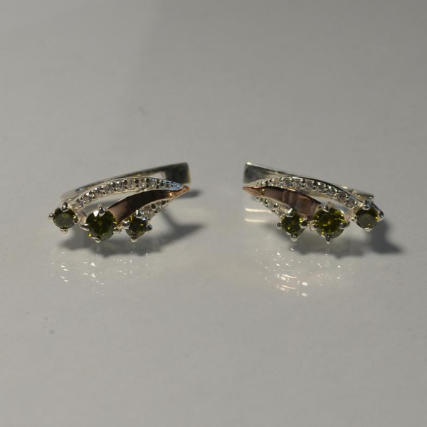 Серьги из серебра с золотом