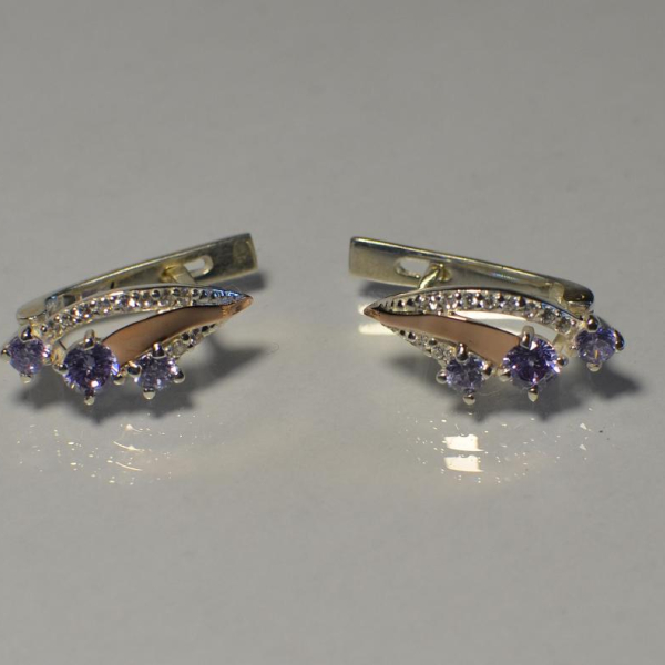 Серьги из серебра с золотом