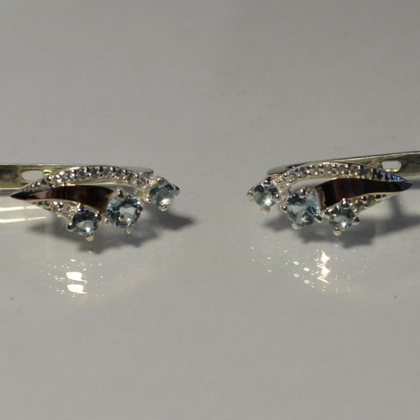 Серьги из серебра с золотом