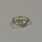 Срібна каблучка з золотими напайками і фіанітами