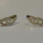 Срібні сережки з золотими напайками і фіанітами