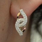 Срібні сережки з золотими напайками і фіанітами