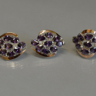 Набор серебряный с золотыми вставками