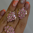 Набор серебряный с золотыми вставками