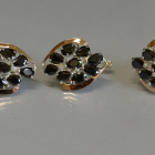 Набор серебряный с золотыми вставками