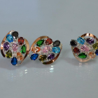 Набор серебряный с золотыми вставками