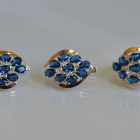 Набор серебряный с золотыми вставками