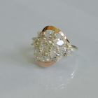 Каблучка срібна з золотими вставками