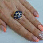 Каблучка срібна з золотими вставками