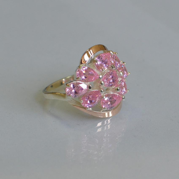 Каблучка срібна з золотими вставками