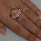 Каблучка срібна з золотими вставками