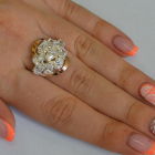 Каблучка срібна з золотими вставками