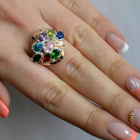 Каблучка срібна з золотими вставками