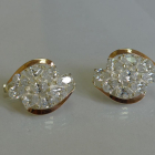 Серьги серебряные с золотыми вставками