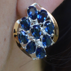 Серьги серебряные с золотыми вставками