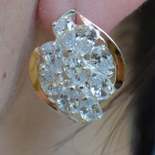 Серьги серебряные с золотыми вставками