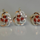 Набор серебряный с золотыми напайками(пластинами)