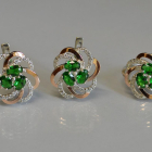 Набор серебряный с золотыми напайками(пластинами)