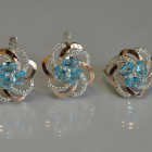 Набор серебряный с золотыми напайками(пластинами)