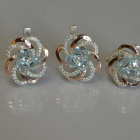 Набор серебряный с золотыми напайками(пластинами)