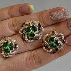 Набор серебряный с золотыми напайками(пластинами)