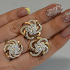 Набор серебряный с золотыми напайками(пластинами)