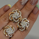 Набор серебряный с золотыми напайками(пластинами)