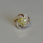 Каблучка із срібла з золотими напайками (пластинами)