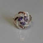 Каблучка із срібла з золотими напайками (пластинами)