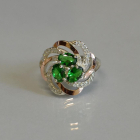 Каблучка із срібла з золотими напайками (пластинами)