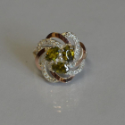 Каблучка із срібла з золотими напайками (пластинами)