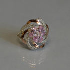 Каблучка із срібла з золотими напайками (пластинами)