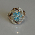 Каблучка із срібла з золотими напайками (пластинами)