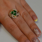 Каблучка із срібла з золотими напайками (пластинами)